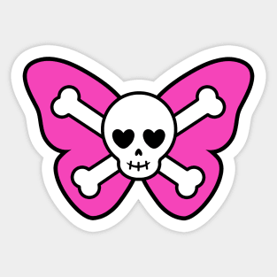 Cute Butterfly Skull Sticker